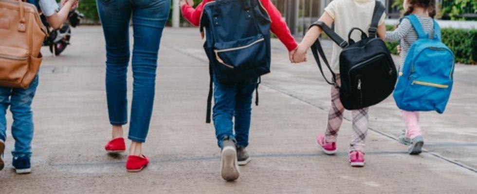 kids going to school