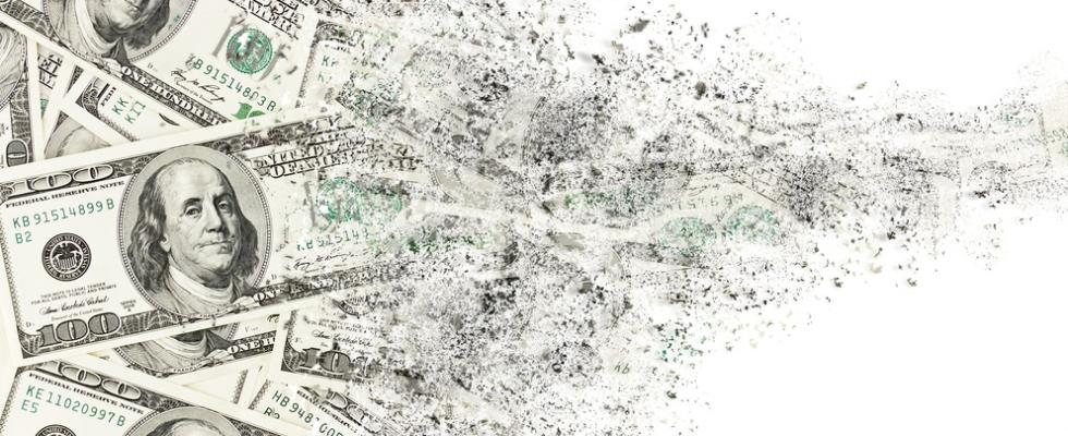 money disintegrating