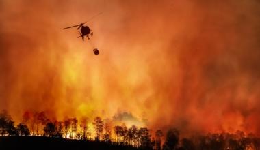 helicopter over fire