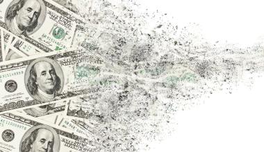 money disintegrating